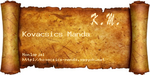 Kovacsics Manda névjegykártya